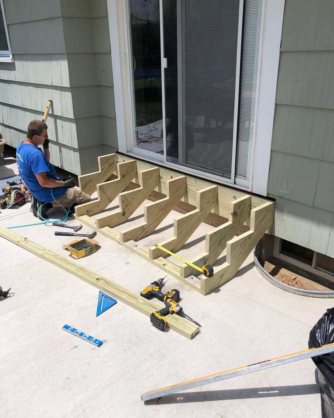 PJ Restorations crew installing new stair treads